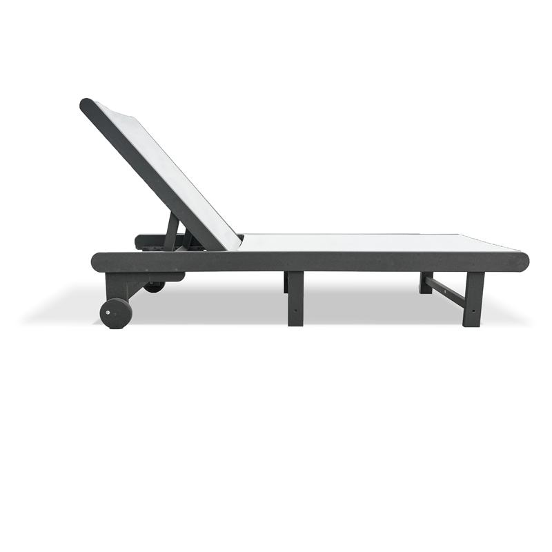 Venice HDPE Chaise Lounge- Gray (Set of 4)