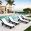 Venice HDPE Chaise Lounge- Black (Set of 4)