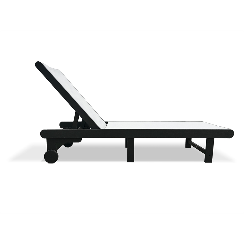 Venice HDPE Chaise Lounge- Black (Set of 4)