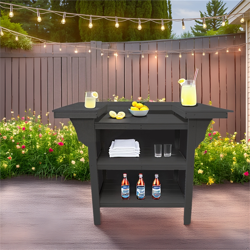 Cancun HDPE Serving Bar- Gray Two Tone