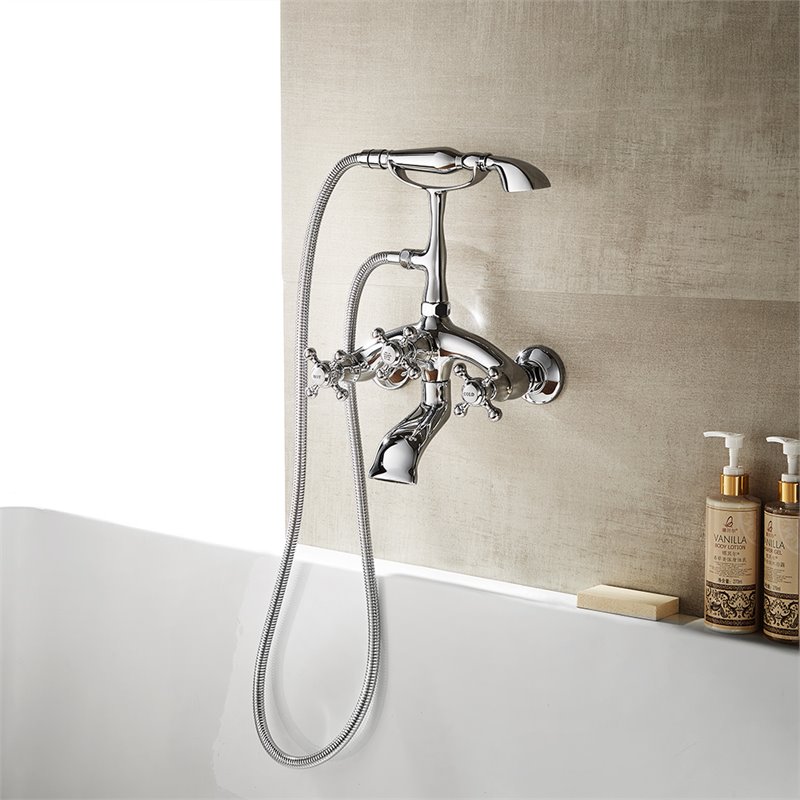Vinnova Juniper Adjustable Center Wall Mount Tub Faucet in Chrome