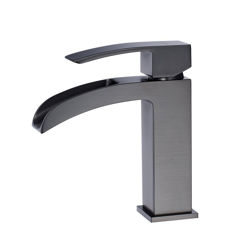 Vinnova Liberty Single Handle Basin Bathroom Faucet in Gun Metal Gray