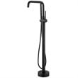 Vinnova Delara Freestanding Chrome Tub Faucet with Hand Shower in Black