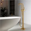 Vinnova Delara Freestanding Chrome Tub Faucet with Hand Shower in Gold