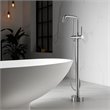 Vinnova Delara Freestanding Chrome Tub Faucet with Hand Shower in Nickel
