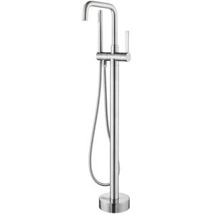 Vinnova Delara Freestanding Chrome Tub Faucet with Hand Shower in Nickel