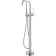 Vinnova Delara Freestanding Chrome Tub Faucet with Hand Shower in Nickel