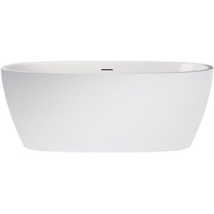 Vinnova Everly 59&quot x 31.5&quot Freestanding Soaking Bathtub in White