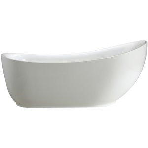 Vinnova Everlie 71&quot x 35&quot Freestanding Soaking Bathtub in White