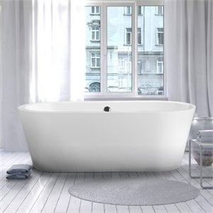 Vinnova Melania 68&quot x 32&quot Freestanding Soaking Bathtub in White