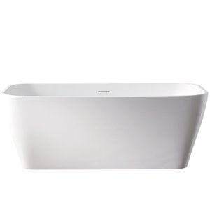 Vinnova Augustine 59&quot x 31.5&quot Freestanding Soaking Bathtub in White
