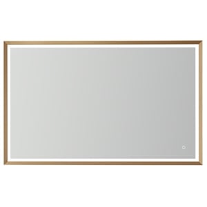 Vinnova Como 48&quot Rectangle LED Wall Mount Bathroom Vanity Mirror in Gold Frame