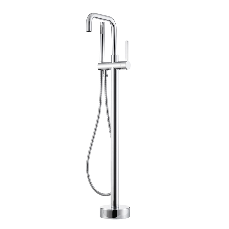 Vinnova Delara Freestanding Polished Chrome Tub Faucet with Hand Shower