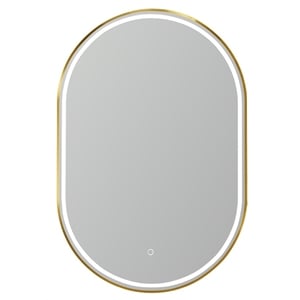 Vinnova Grande 24&quot Oval LED Wall Mount Bathroom Vanity Mirror in Gold Frame