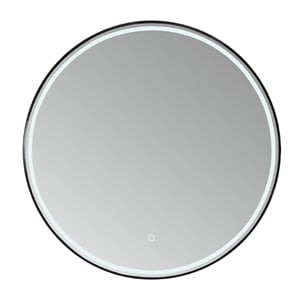 Vinnova Campobasso 32&quot Round LED Wall Mount Bathroom Vanity Mirror Black Frame