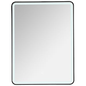 Vinnova Piceno 24&quot Rectangle LED Wall Mount Bathroom Vanity Mirror Black Frame