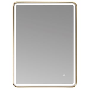 Vinnova Piceno 24&quot Rectangle LED Wall Mount Bathroom Vanity Mirror in Gold Frame