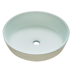 Vinnova Ferrol 16.5&quot White Glass Round Bathroom Vanity Vessel Sink Bowl