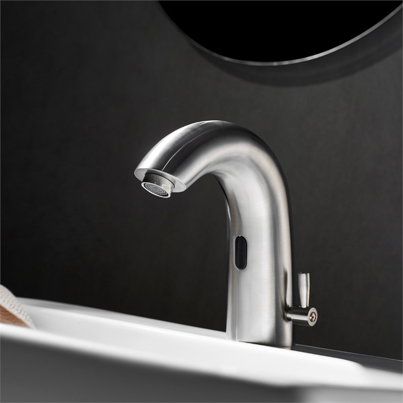 Jumilla Automatic Sensor Touchless Single-Hole Satin Nickel Bathroom Faucet