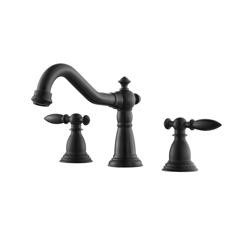 Vinnova Corella Widespread Matte Black Bathroom Basin Sink Faucet