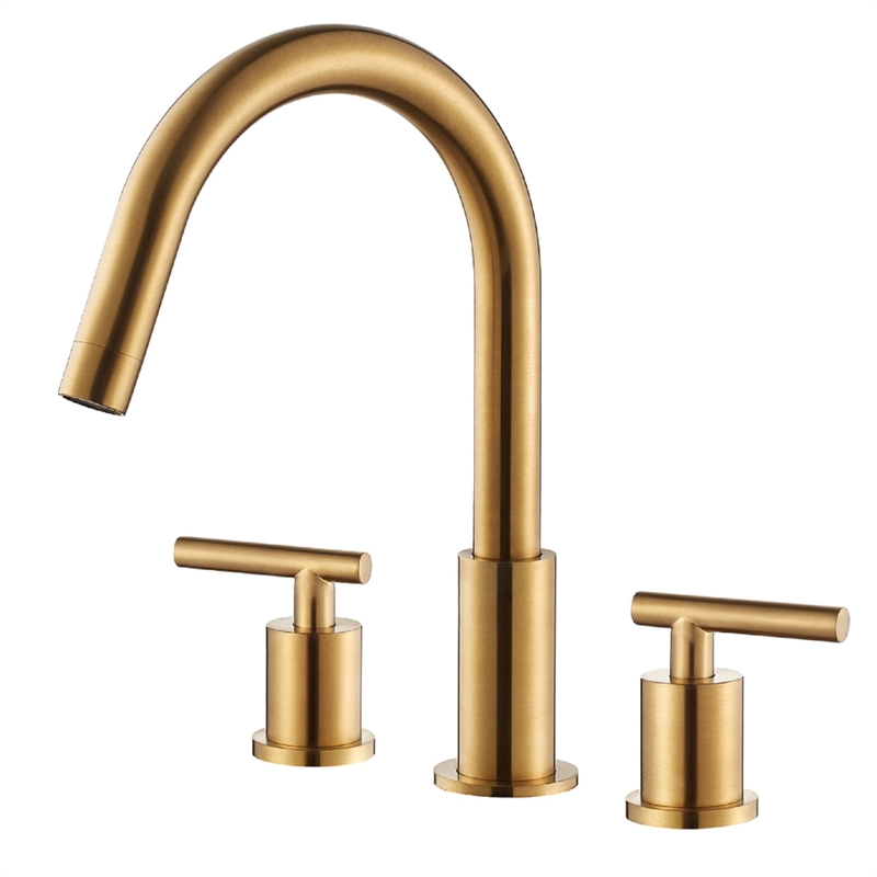 Vinnova Lodosa Widespread Brushed Gold Bathroom Basin Sink Faucet