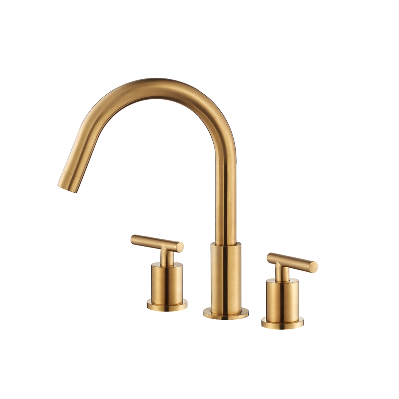 Vinnova Lodosa Widespread Brushed Gold Bathroom Basin Sink Faucet