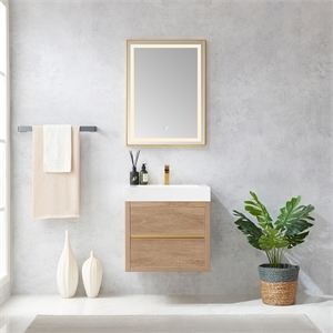 Palencia 24&quot Single Sink Wall-Mount Floating Wood Bathroom Vanity No Mirror