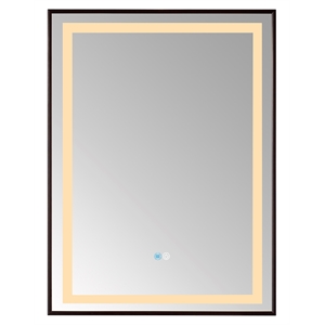 Teruel 24&quot Rectangle Black Framed LED Wall Mount Bathroom Vanity Mirror
