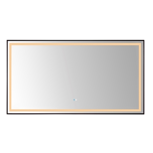 Teruel 60&quot Rectangle Black Framed LED Wall Mount Bathroom Vanity Mirror
