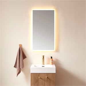 Essentia 18&quot Rectangle LED Lighted Frameless Bathroom Vanity Wall Mirror