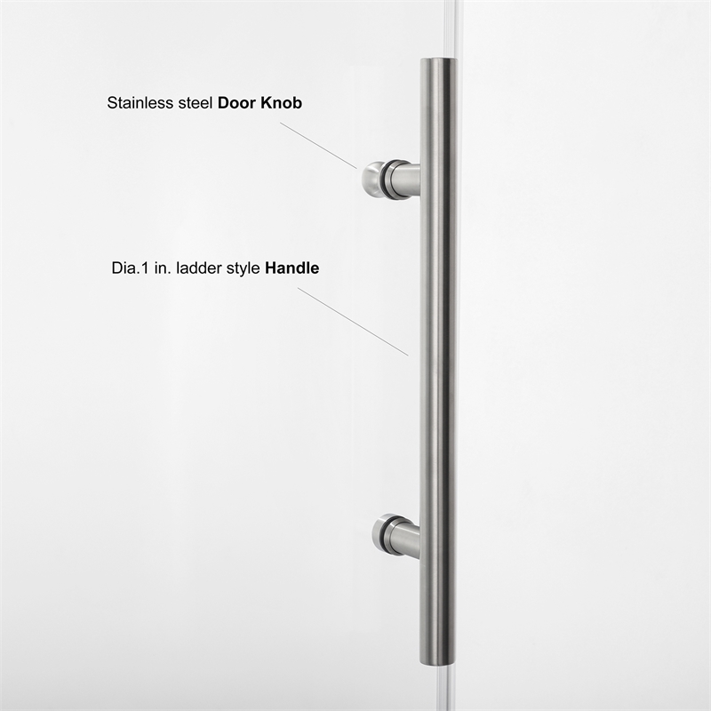Vinnova Villena Glass Shower Enclosure with Sliding Door in Clear/Brushed Nickel