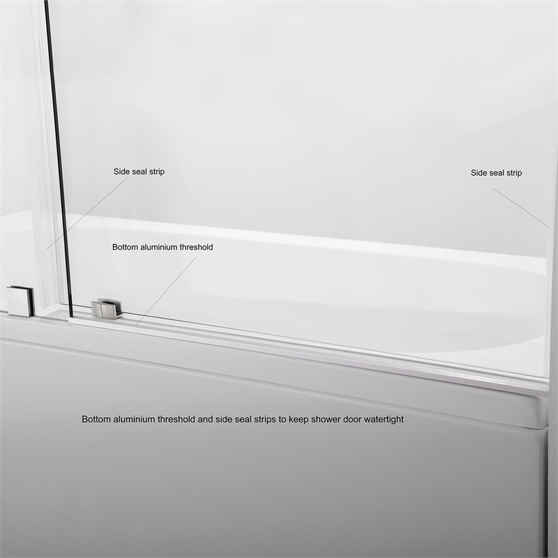 Vinnova Villena Glass Shower Enclosure with Sliding Door in Clear/Brushed Nickel