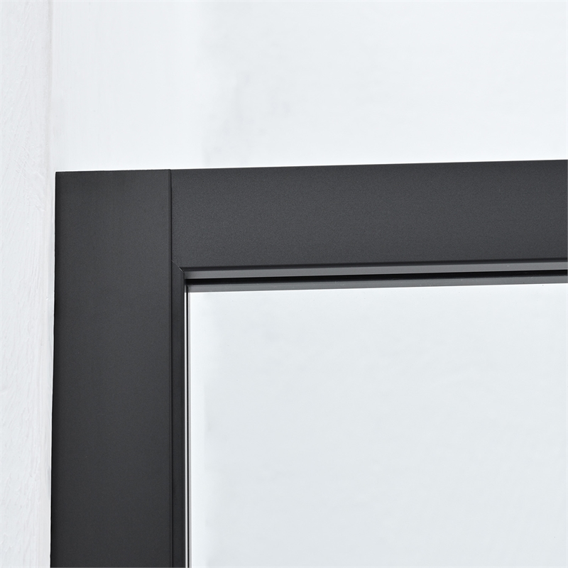 Vinnova Arcos Glass & Aluminum Panel with Framed Fixed in Clear/Matte Black