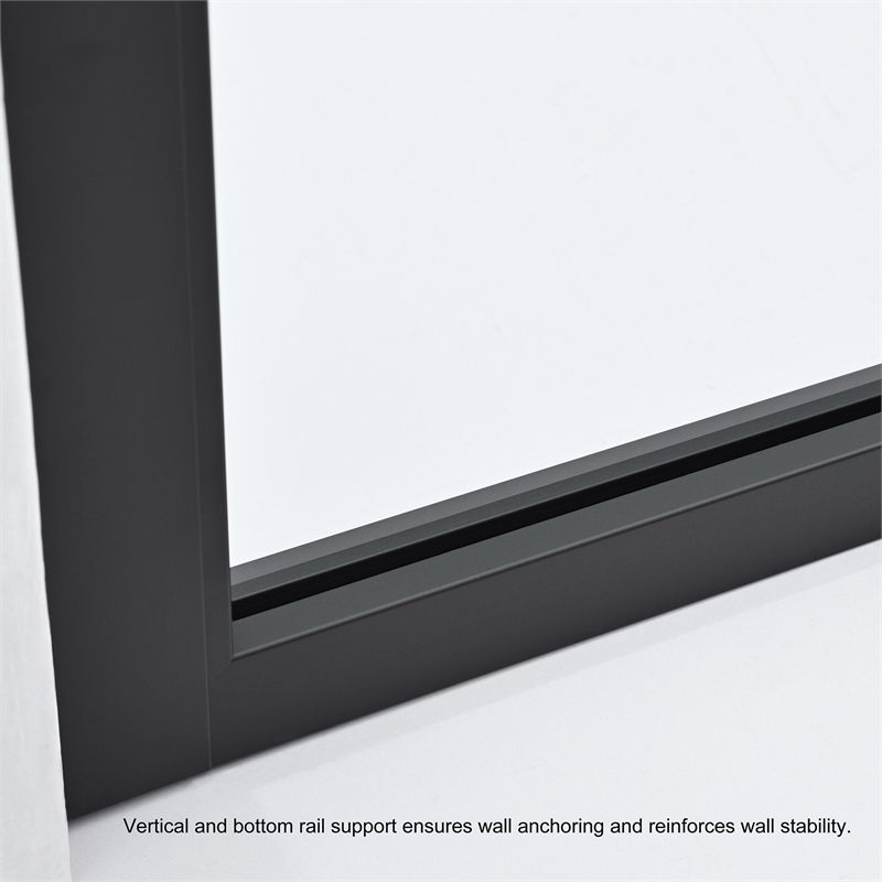 Vinnova Arcos Glass & Aluminum Panel with Framed Fixed in Clear/Matte Black