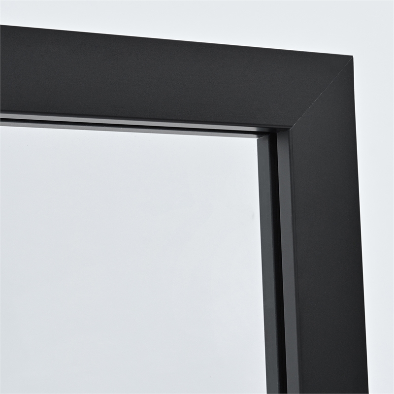 Vinnova Arcos Glass & Aluminum Panel with Framed Fixed in Clear/Matte Black