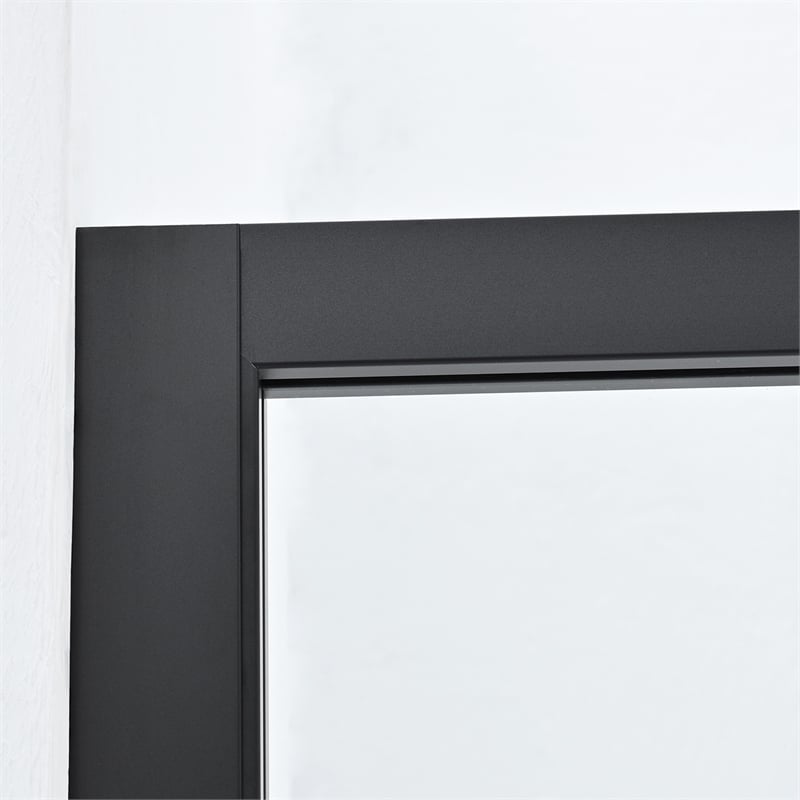 Vinnova Tafalla Glass & Aluminum Panel with Framed Fixed in Clear/Matte Black