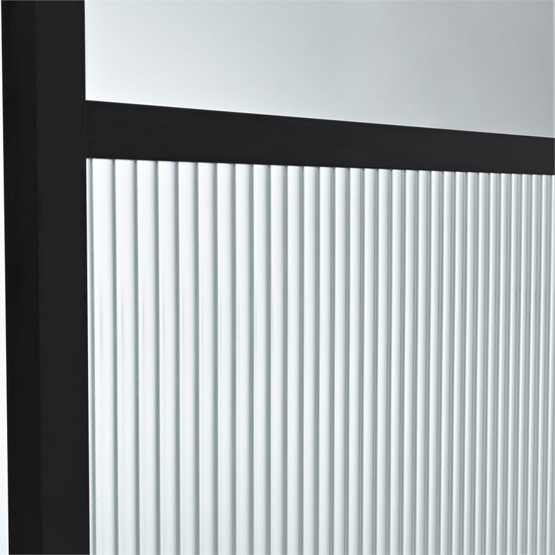 Vinnova Tafalla Glass & Aluminum Panel with Framed Fixed in Clear/Matte Black