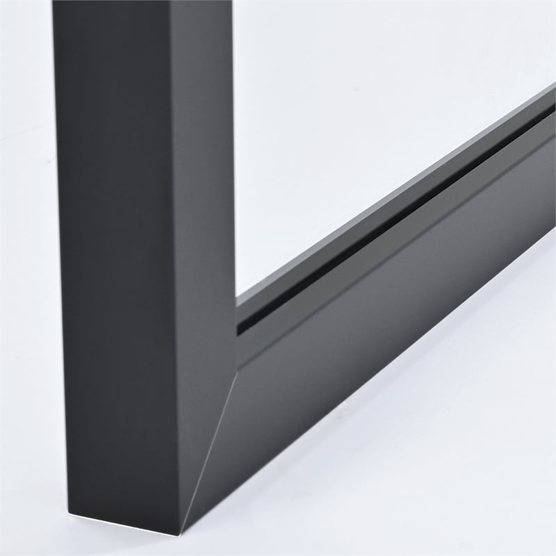 Vinnova Tafalla Glass & Aluminum Panel with Framed Fixed in Clear/Matte Black