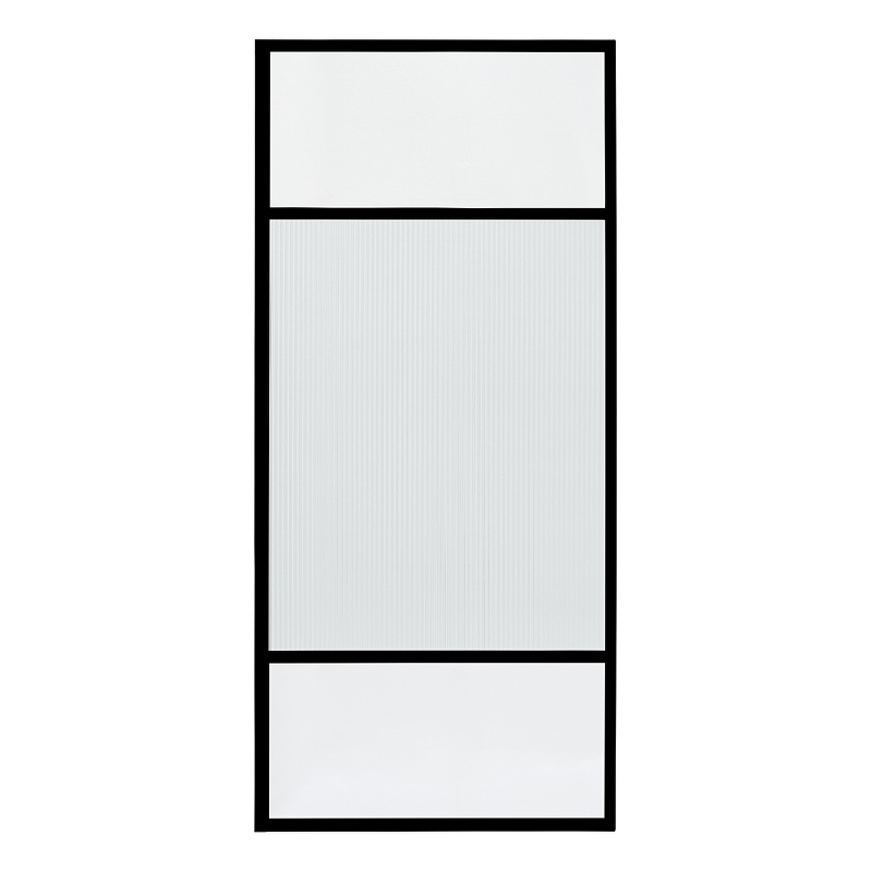 Vinnova Tafalla Glass & Aluminum Panel with Framed Fixed in Clear/Matte Black