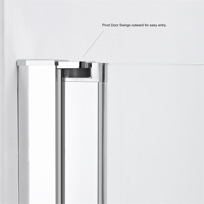 Vinnova Olivenza Glass & Steel Bathtub with Hinged Door in Clear/Polished Chrome