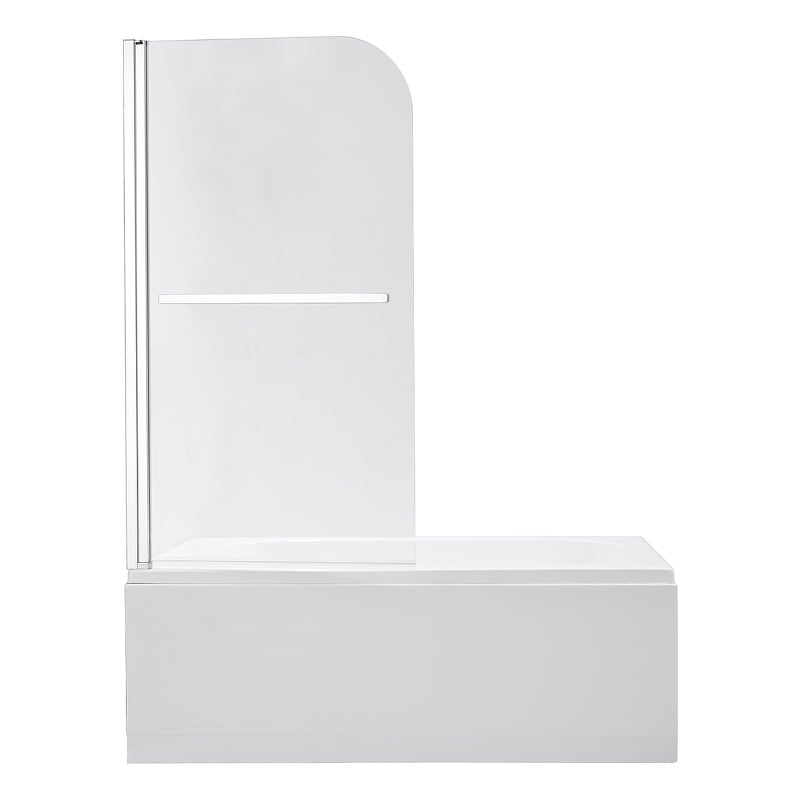 Vinnova Olivenza Glass & Steel Bathtub with Hinged Door in Clear/Polished Chrome