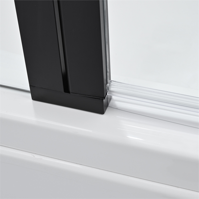 Vinnova Canteras Glass & Steel Bathtub with Hinged Door in Clear/Matte Black