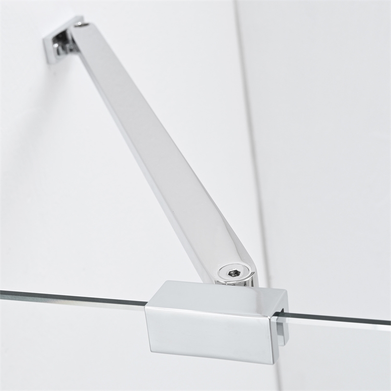 Vinnova Canteras Glass & Steel Bathtub with Hinged Door in Clear/Polished Chrome