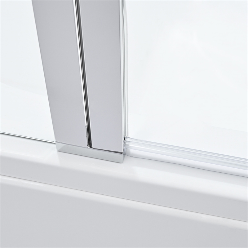 Vinnova Canteras Glass & Steel Bathtub with Hinged Door in Clear/Polished Chrome