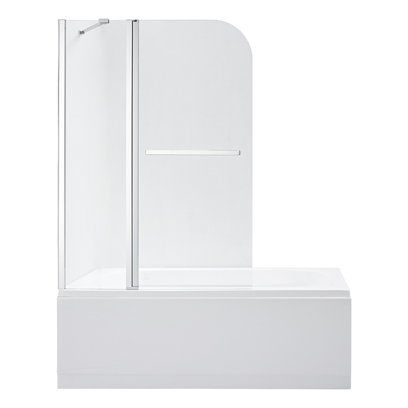 Vinnova Canteras Glass & Steel Bathtub with Hinged Door in Clear/Polished Chrome