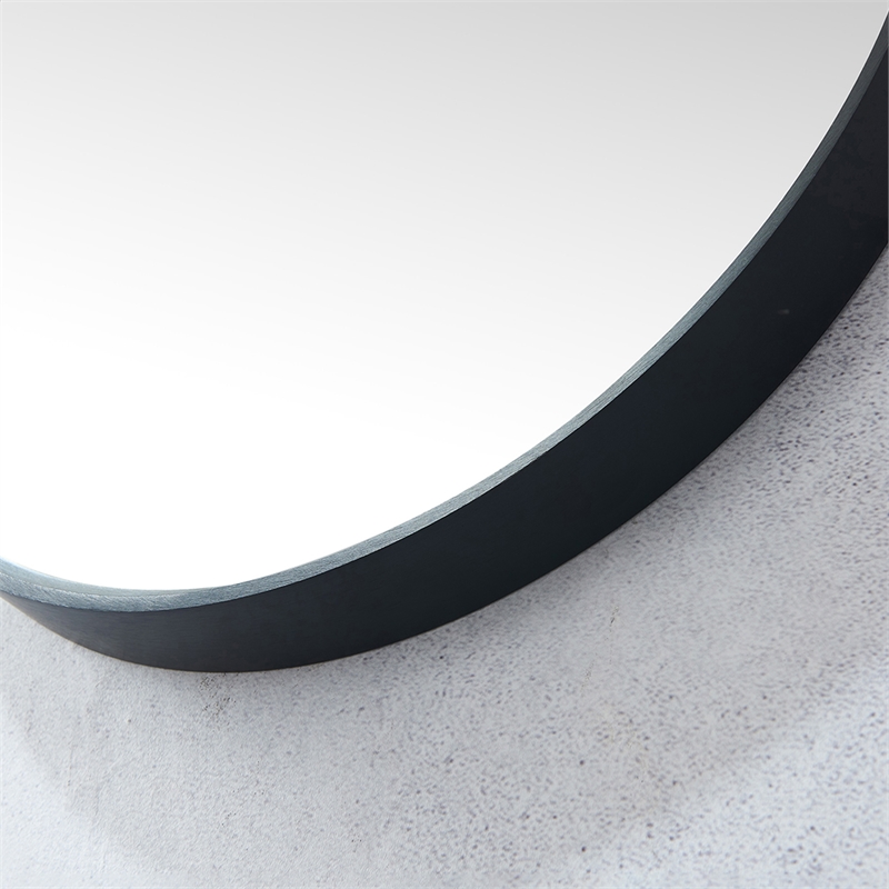 Vinnova Miajadas Oval Modern Aluminum Bathroom Vanity Mirror in Brushed Black