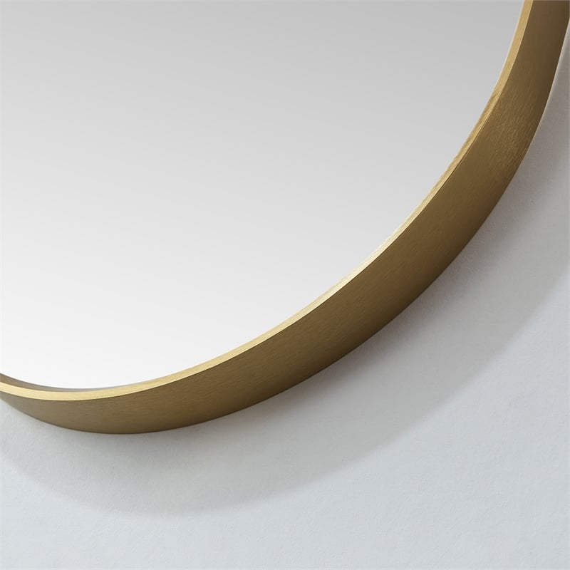 Vinnova Miajadas Oval Modern Aluminum Bathroom Vanity Mirror in Brushed Gold