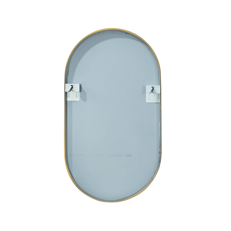 Vinnova Miajadas Oval Modern Aluminum Bathroom Vanity Mirror in Brushed Gold