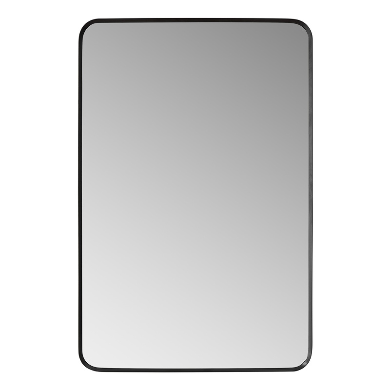 Vinnova Mutriku Rectangle Aluminum Bathroom Vanity Mirror in Brushed Black