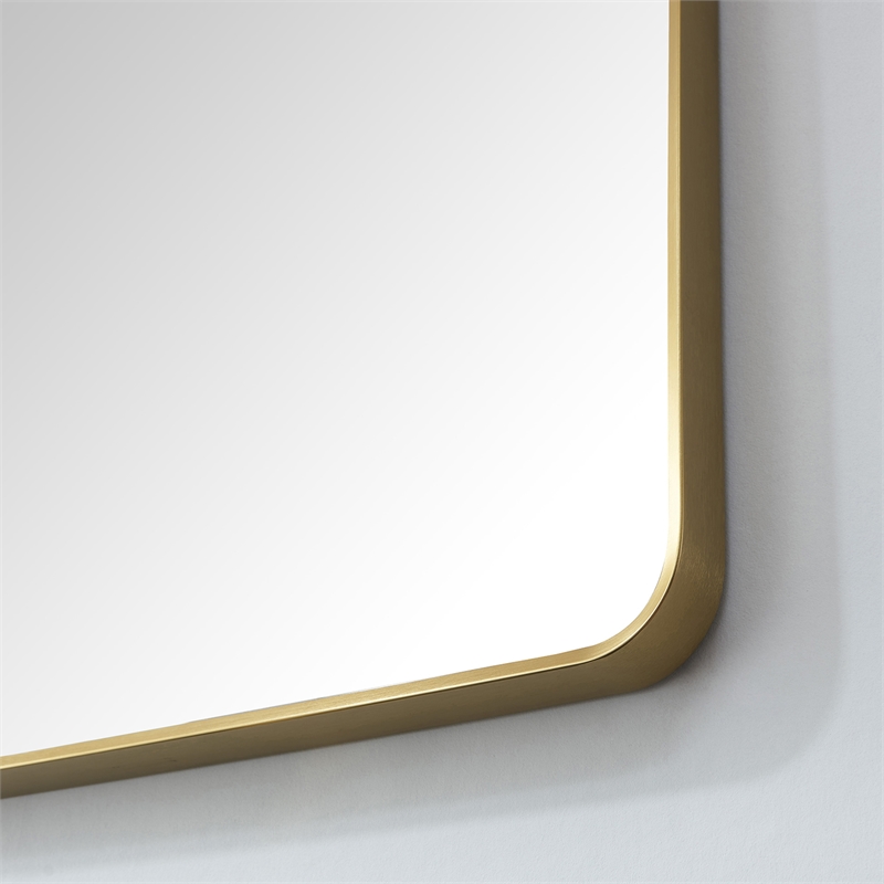 Vinnova Mutriku Rectangle Aluminum Bathroom Vanity Mirror in Brushed Gold